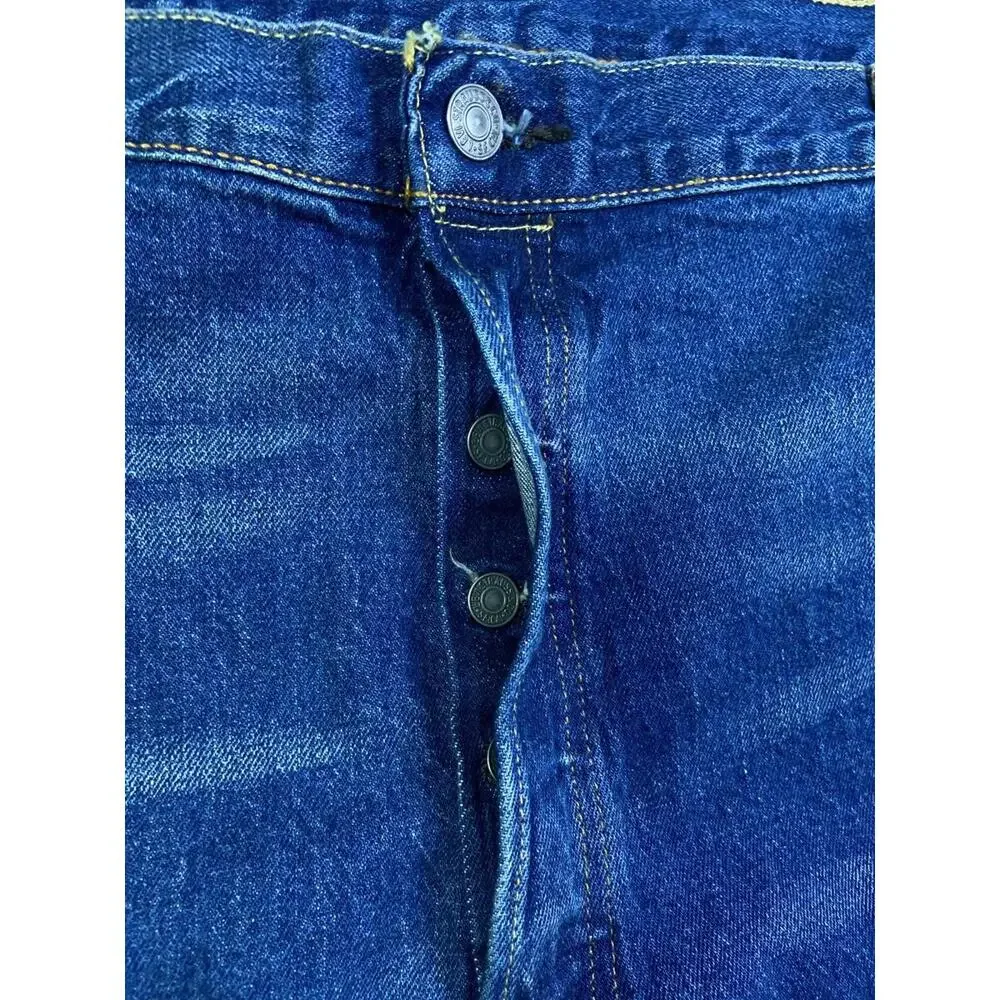 NEW Levi's 501 Jeans Blue 44x34 Blue Button Fly Straight Denim Deadstock Y2K NWT